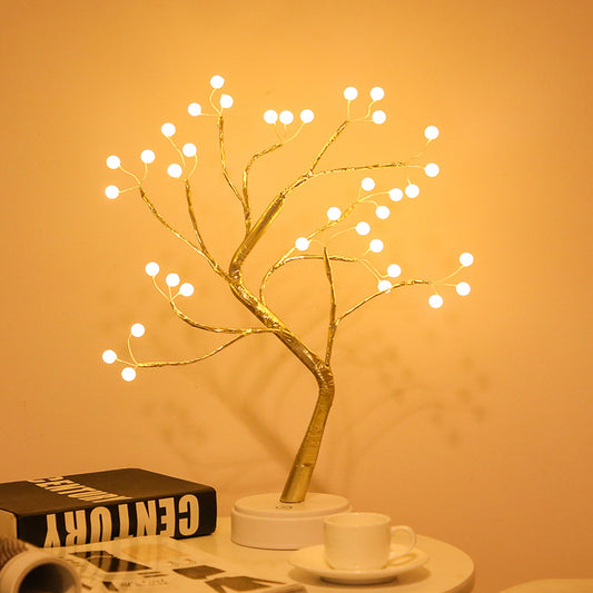 LED Rose Leaf Table Lamp USB Christmas Tree